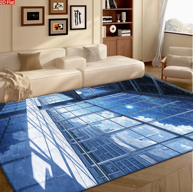 Office Tech For Home - Tappeto Artistico Unico con Motivo Urbano